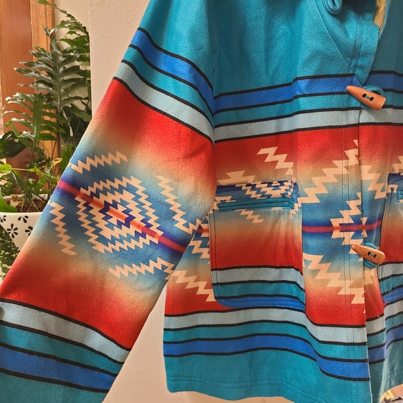 Beth Dutton Yellowstone XL turquoise Aztec southwestern jacket coat - Picture 16 of 16